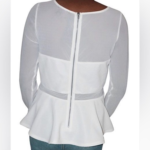 NWOT Material Girl White Sheer Mesh Blouse - Size M - Picture 2 of 2
